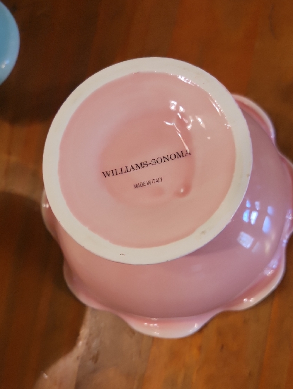 Williams Sonoma Pastel Pedestal Dessert Bowls — Pink, Blue & Yellow (Set of 3) - Picture 3 of 5